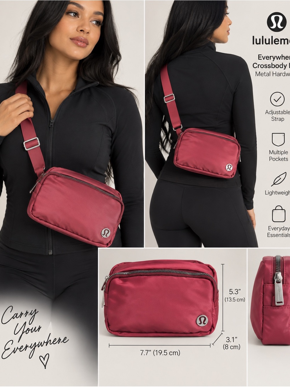 lululemon athletica Crossbody Belt Bag — Burgundy
